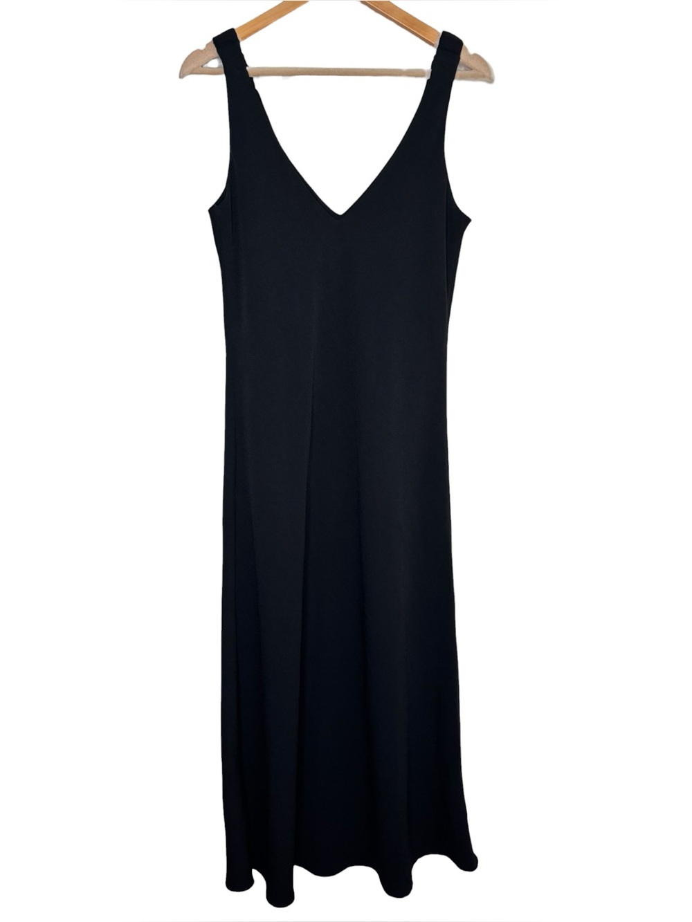 Zara dress black maxi scrunched strap size large